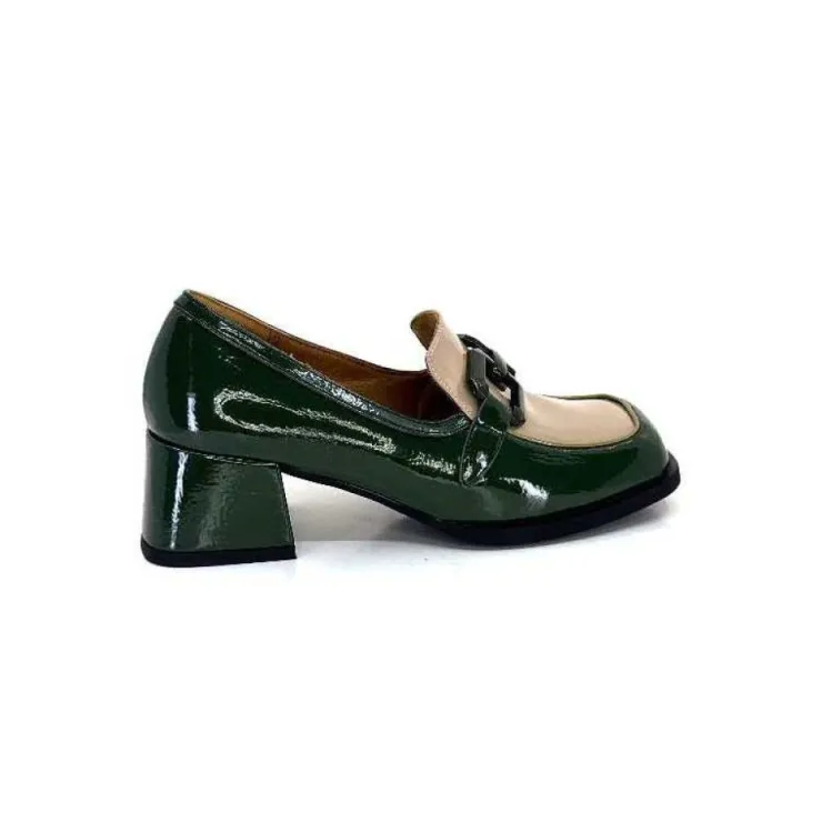 noa harmon 9581-M01 Ben Cuir Vernis Vert*Femme Mocassins