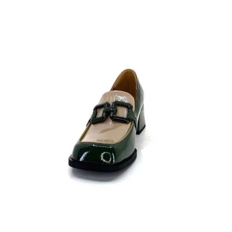 noa harmon 9581-M01 Ben Cuir Vernis Vert*Femme Mocassins