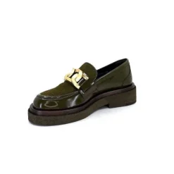 Pertini 32420 D4 Cuir Glace Kaki*Femme Mocassins