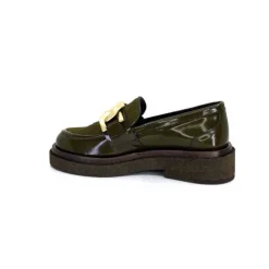 Pertini 32420 D4 Cuir Glace Kaki*Femme Mocassins