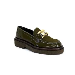 Pertini 32420 D4 Cuir Glace Kaki*Femme Mocassins