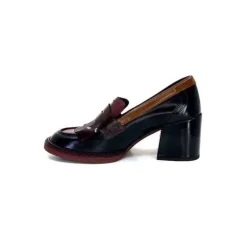 Pertini 32321 D4 Cuir Glace Noir Bordeaux*Femme Mocassins