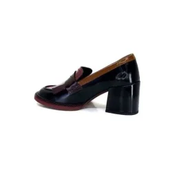 Pertini 32321 D4 Cuir Glace Noir Bordeaux*Femme Mocassins