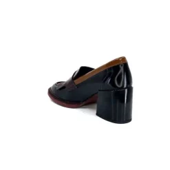 Pertini 32321 D4 Cuir Glace Noir Bordeaux*Femme Mocassins