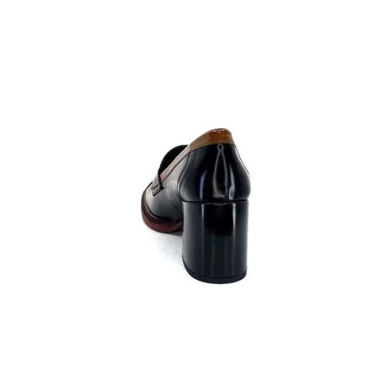 Pertini 32321 D4 Cuir Glace Noir Bordeaux*Femme Mocassins