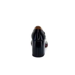 Pertini 32321 D4 Cuir Glace Noir Bordeaux*Femme Mocassins