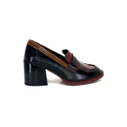 Pertini 32321 D4 Cuir Glace Noir Bordeaux*Femme Mocassins