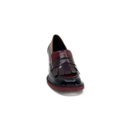 Pertini 32321 D4 Cuir Glace Noir Bordeaux*Femme Mocassins