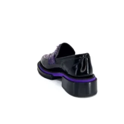 Pertini 32416 D7 Cuir Noir Violet*Femme Mocassins