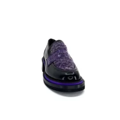 Pertini 32416 D7 Cuir Noir Violet*Femme Mocassins