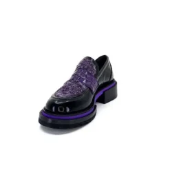 Pertini 32416 D7 Cuir Noir Violet*Femme Mocassins