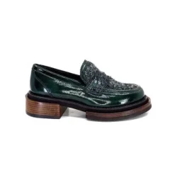 Pertini 32416 D8 Cuir Vernis Vert*Femme Mocassins