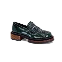 Pertini 32416 D8 Cuir Vernis Vert*Femme Mocassins