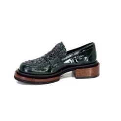 Pertini 32416 D8 Cuir Vernis Vert*Femme Mocassins