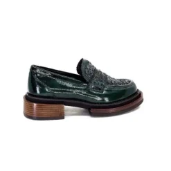 Pertini 32416 D8 Cuir Vernis Vert*Femme Mocassins