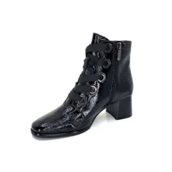 Regarde Le Ciel Ines 65 Cuir Vernis Noir*Femme Bottines