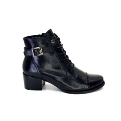 Regarde Le Ciel Jolene 04 Delice Cuir Noir*Femme Bottines