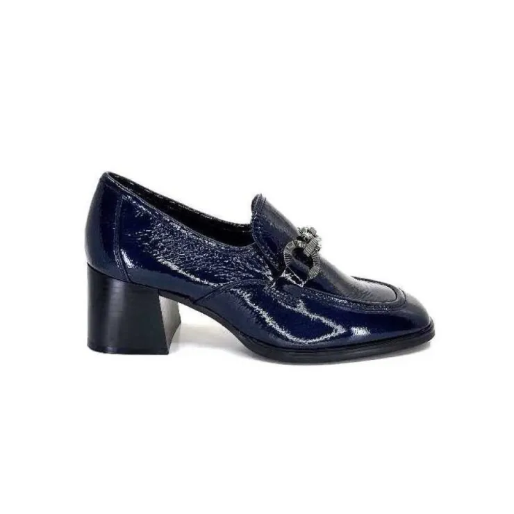 Regarde Le Ciel Vanessa 02 Cuir Vernis Bleu Marine*Femme Mocassins
