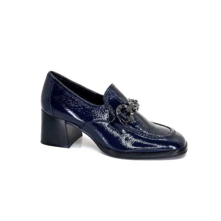 Regarde Le Ciel Vanessa 02 Cuir Vernis Bleu Marine*Femme Mocassins