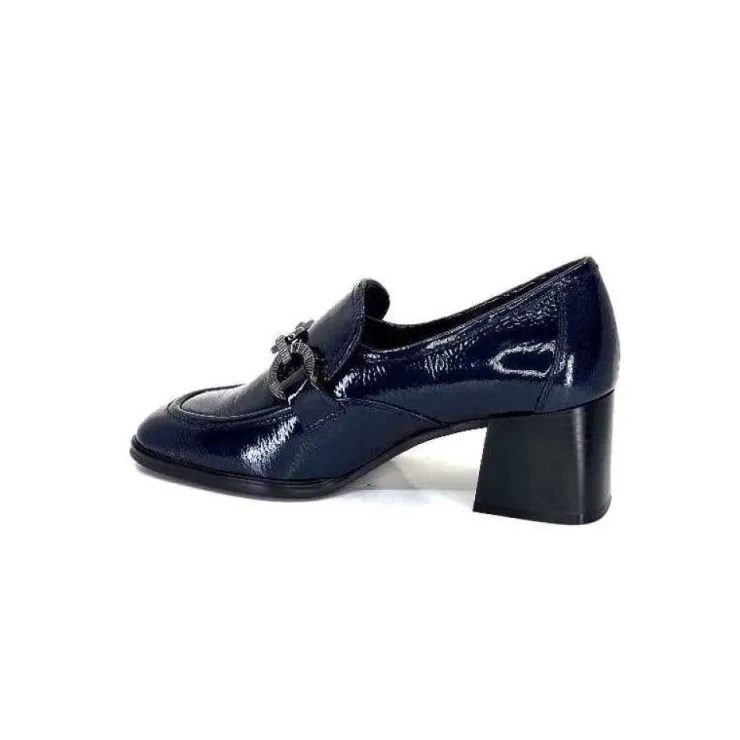Regarde Le Ciel Vanessa 02 Cuir Vernis Bleu Marine*Femme Mocassins