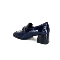Regarde Le Ciel Vanessa 02 Cuir Vernis Bleu Marine*Femme Mocassins