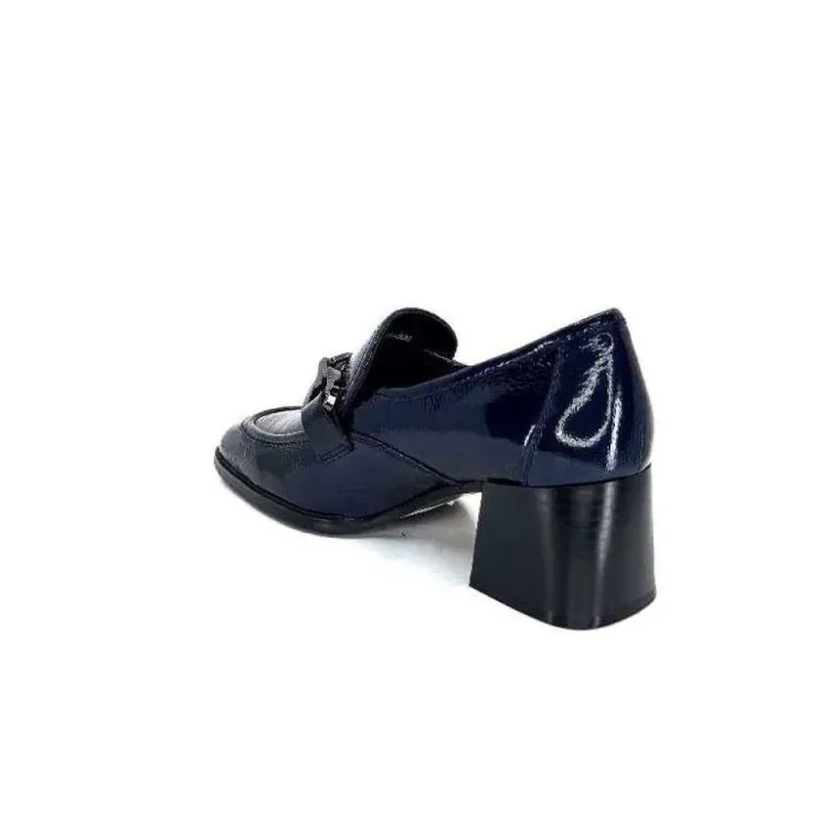 Regarde Le Ciel Vanessa 02 Cuir Vernis Bleu Marine*Femme Mocassins