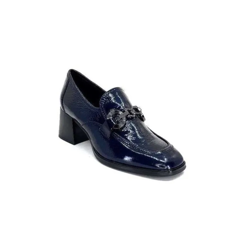 Regarde Le Ciel Vanessa 02 Cuir Vernis Bleu Marine*Femme Mocassins