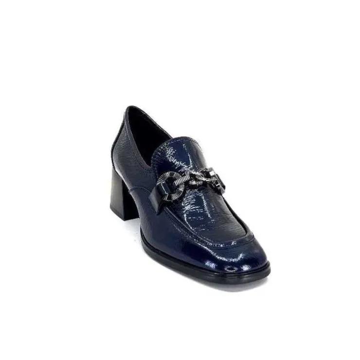 Regarde Le Ciel Vanessa 02 Cuir Vernis Bleu Marine*Femme Mocassins