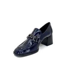 Regarde Le Ciel Vanessa 02 Cuir Vernis Bleu Marine*Femme Mocassins