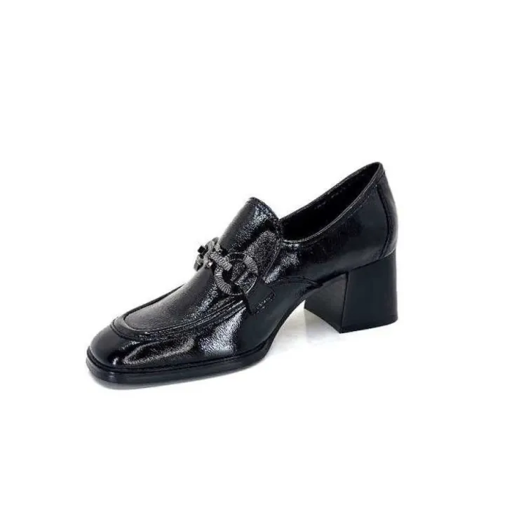 Regarde Le Ciel Vanessa 02 Cuir Vernis Noir*Femme Mocassins
