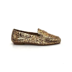 Requin Reqins Hema Cuir Gold Leopard*Femme Mocassins