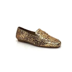Requin Reqins Hema Cuir Gold Leopard*Femme Mocassins