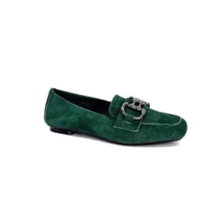 Requin Reqins Hinder Daim Vert Sapin*Femme Mocassins