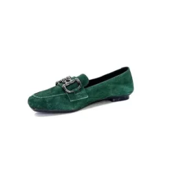 Requin Reqins Hinder Daim Vert Sapin*Femme Mocassins