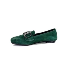 Requin Reqins Hinder Daim Vert Sapin*Femme Mocassins