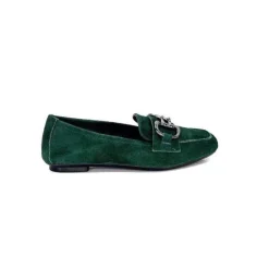 Requin Reqins Hinder Daim Vert Sapin*Femme Mocassins