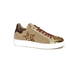 Requin Reqins Sun Stella Mix Cuir Daim Beige*Femme Baskets