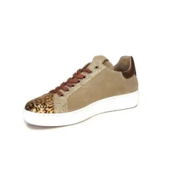 Requin Reqins Sun Stella Mix Cuir Daim Beige*Femme Baskets