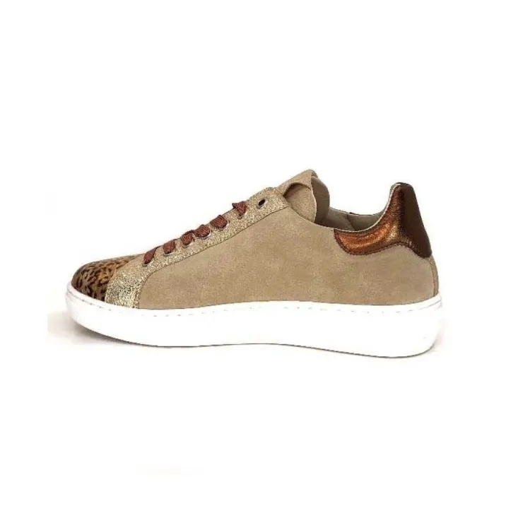 Requin Reqins Sun Stella Mix Cuir Daim Beige*Femme Baskets
