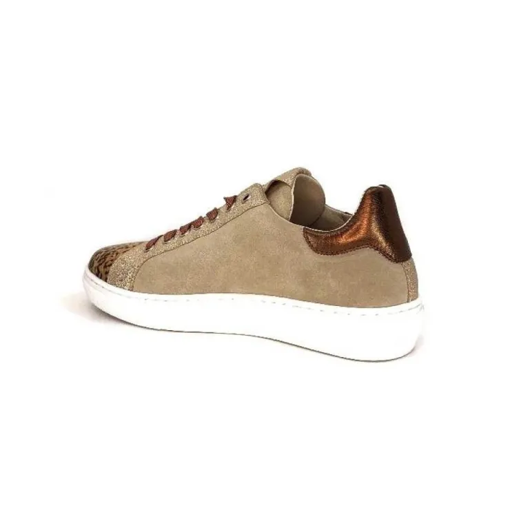 Requin Reqins Sun Stella Mix Cuir Daim Beige*Femme Baskets