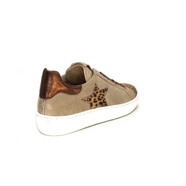 Requin Reqins Sun Stella Mix Cuir Daim Beige*Femme Baskets