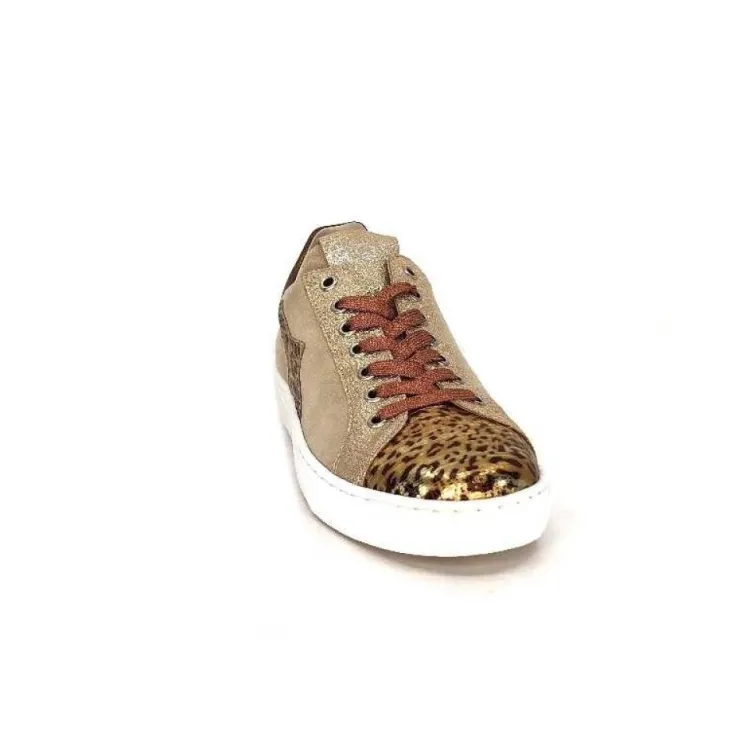 Requin Reqins Sun Stella Mix Cuir Daim Beige*Femme Baskets