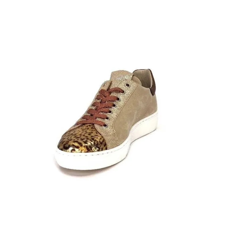 Requin Reqins Sun Stella Mix Cuir Daim Beige*Femme Baskets