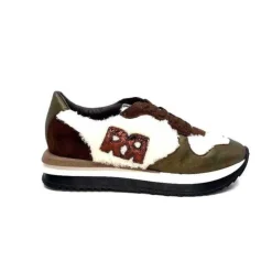 Requin Reqins Urielle Cuir Marron Textile Ecru*Femme Baskets