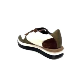 Requin Reqins Urielle Cuir Marron Textile Ecru*Femme Baskets