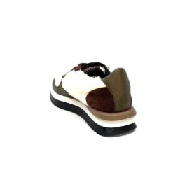 Requin Reqins Urielle Cuir Marron Textile Ecru*Femme Baskets
