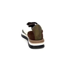 Requin Reqins Urielle Cuir Marron Textile Ecru*Femme Baskets