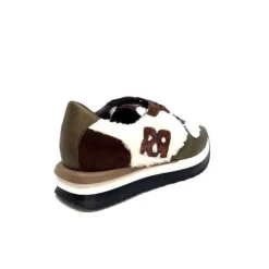 Requin Reqins Urielle Cuir Marron Textile Ecru*Femme Baskets