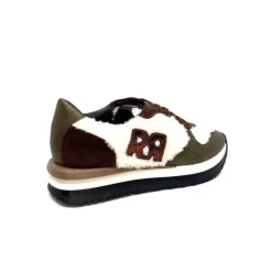 Requin Reqins Urielle Cuir Marron Textile Ecru*Femme Baskets