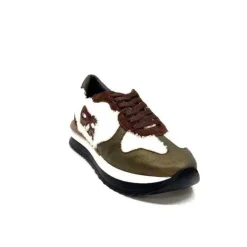 Requin Reqins Urielle Cuir Marron Textile Ecru*Femme Baskets